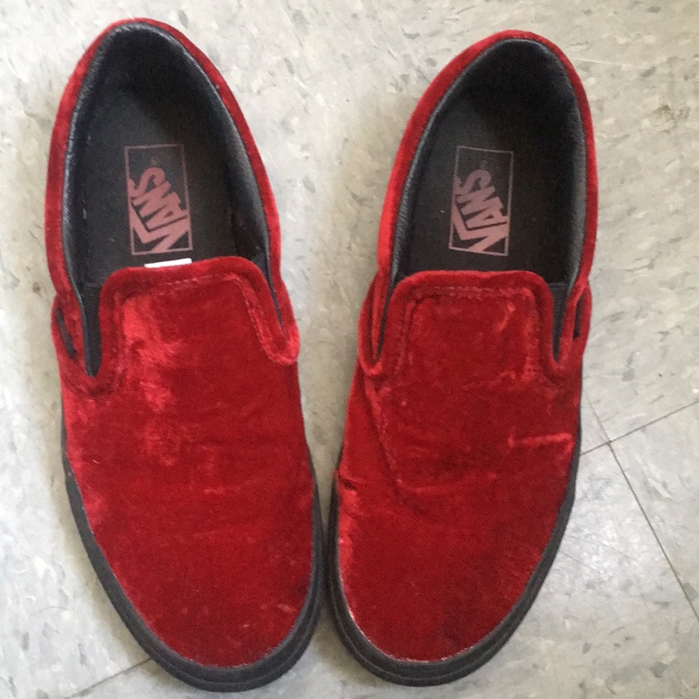 Vans red velvet shoes